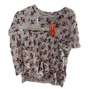 Disney Mickey Mouse Red and Gray Tee Set Medium New